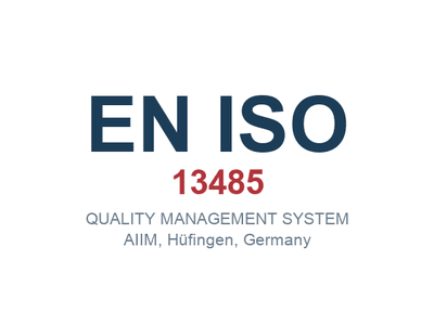 EN ISO 13485 certified quality management system