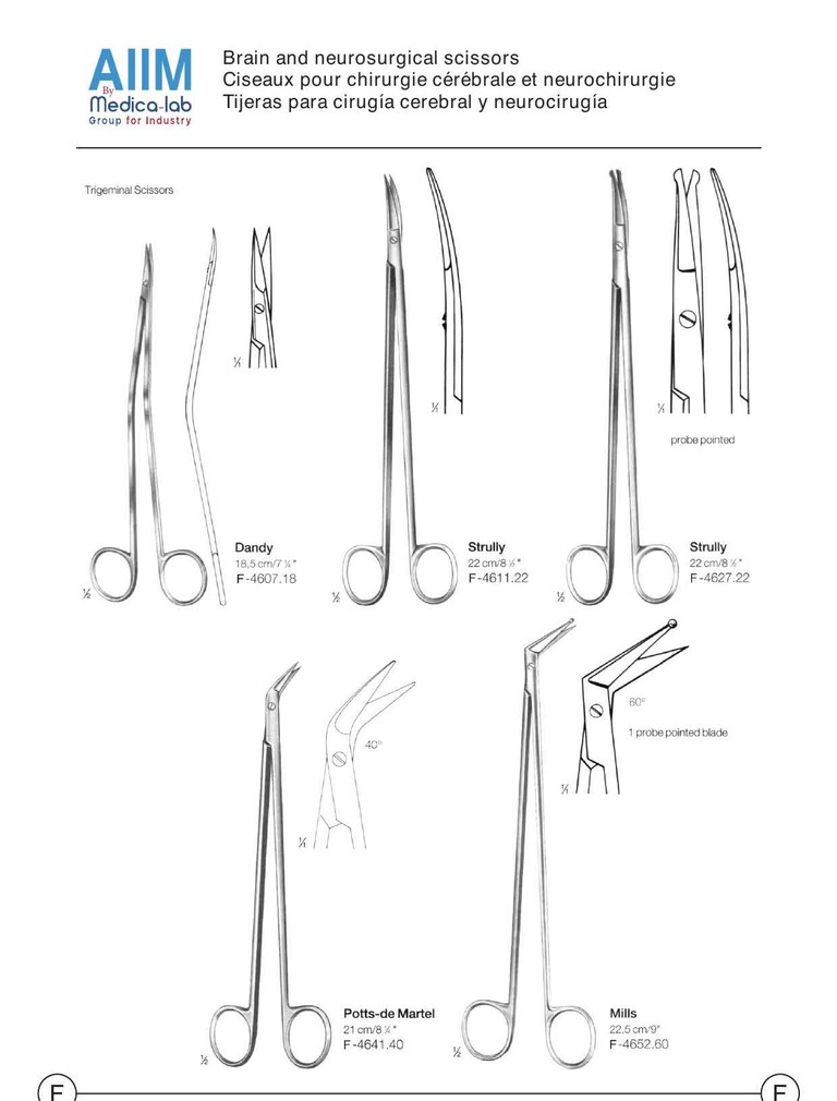 Ciseaux cérébraux et de neurochirurgie