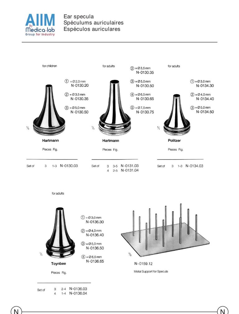 Spéculums auriculaires