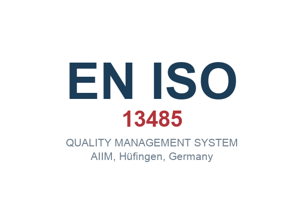 EN ISO 13485 certified quality management system